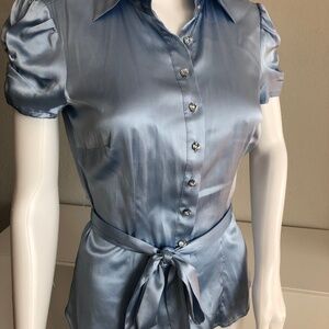 Bebe silk blouse light blue